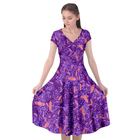 Purple Bacteria Wrap Front Dress