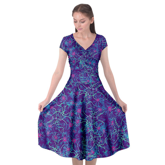 Purple Neuron Wrap Front Dress