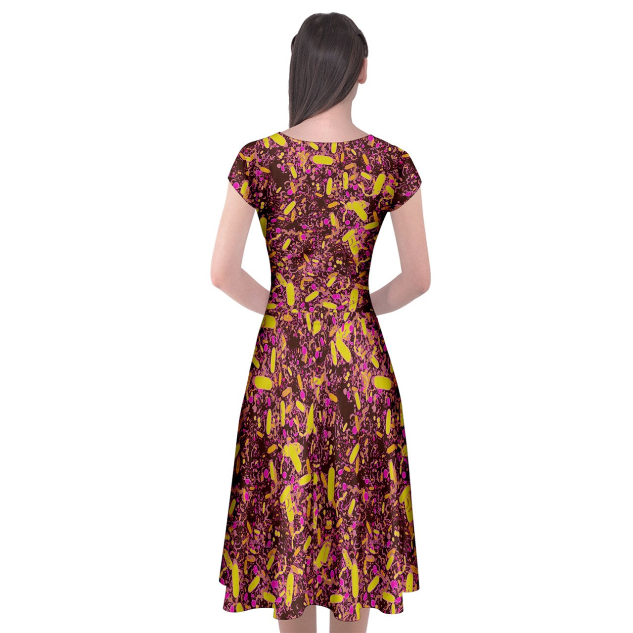 Brown Bacteria Wrap Front Dress