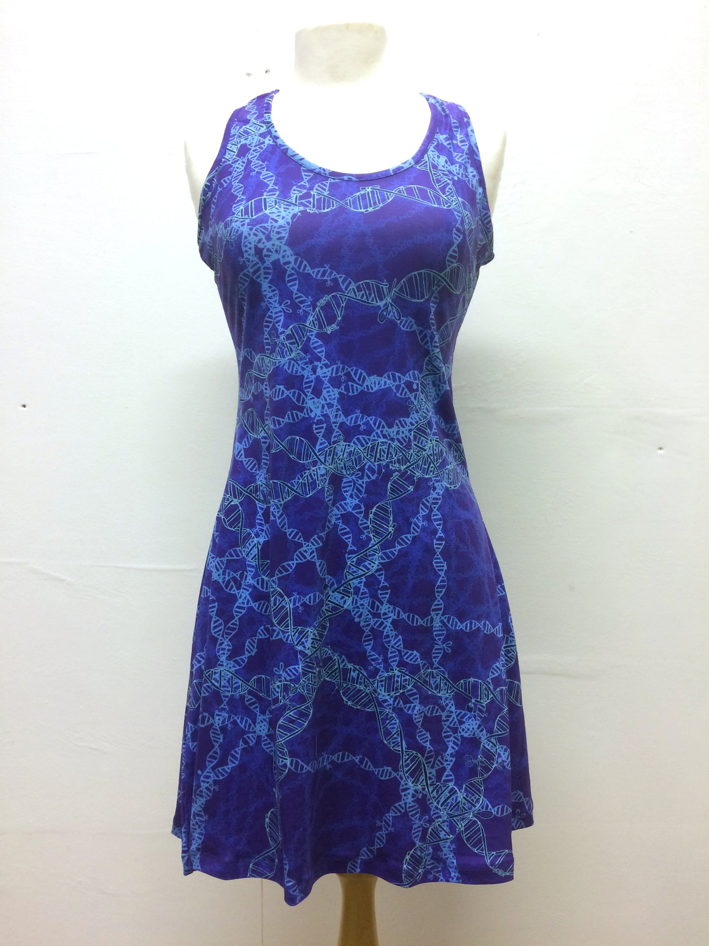 Blue Continuous DNA Cotton Tennis Dress