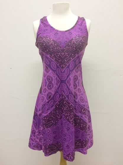 Purple Tissue Shapes Cotton Tennis Dress