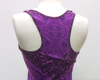 Purple Tissue Shapes Cotton Tennis Dress