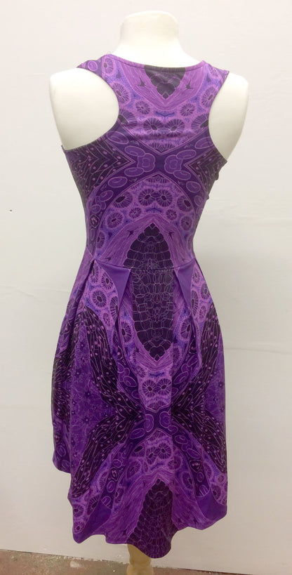 Purple tissues midi scoop dress