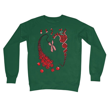 DNA Christmas Jumper Sweater Science Biology (Green)