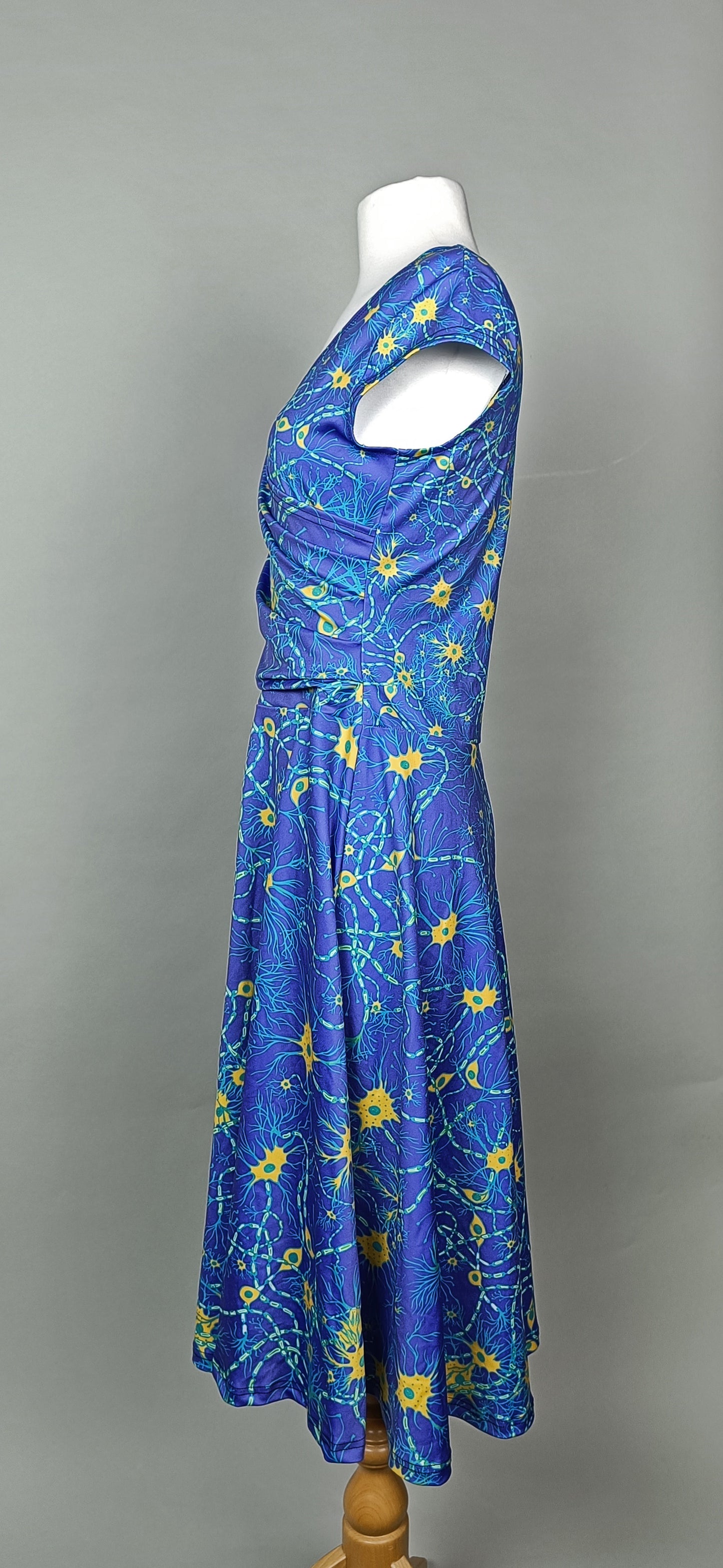 Blue Neuron Wrap Midi Dress