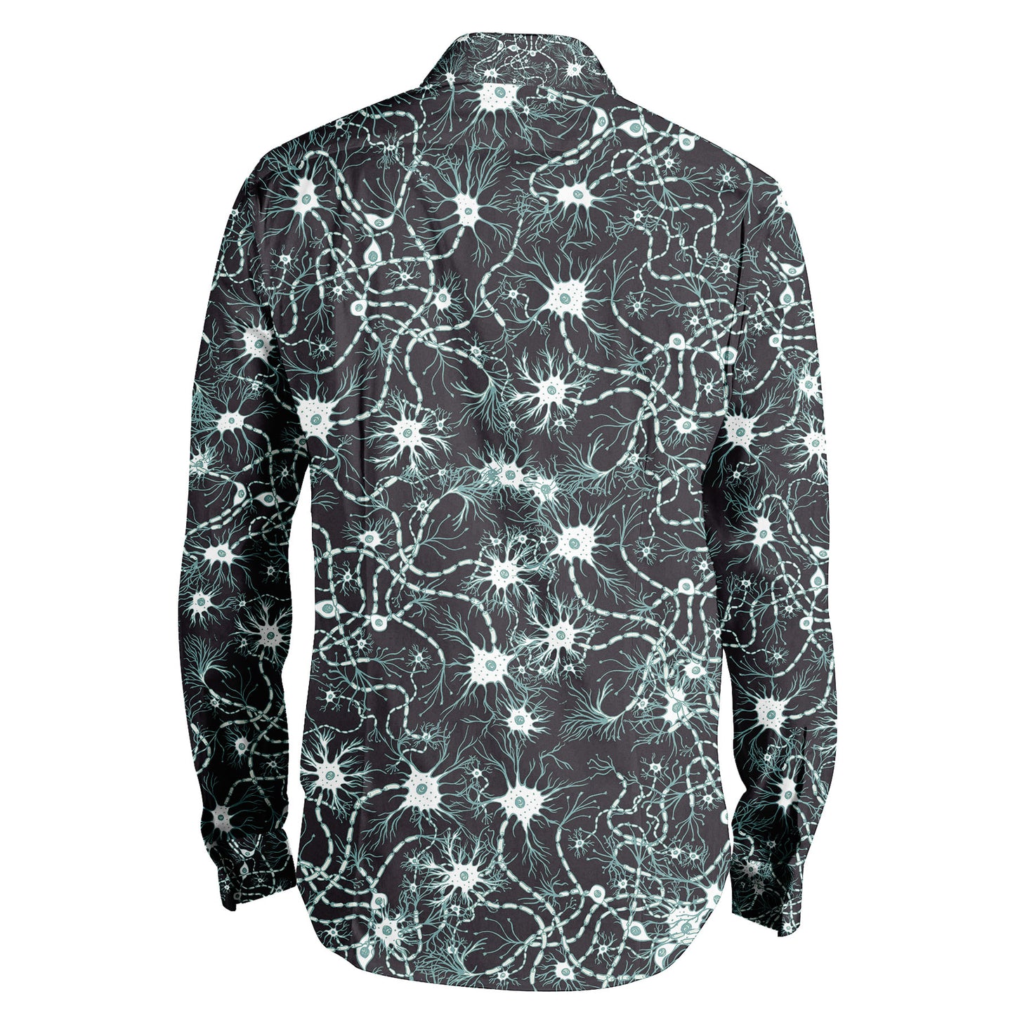 Black neurons long sleeve collar shirt