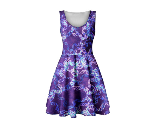 Purple DNA Midi Scoop Dress