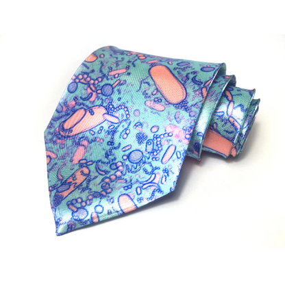 Aqua Bacteria Shapes Tie (UK Stock)