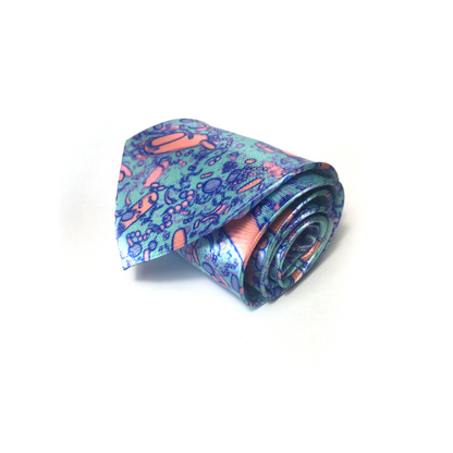 Aqua Bacteria Shapes Tie (UK Stock)