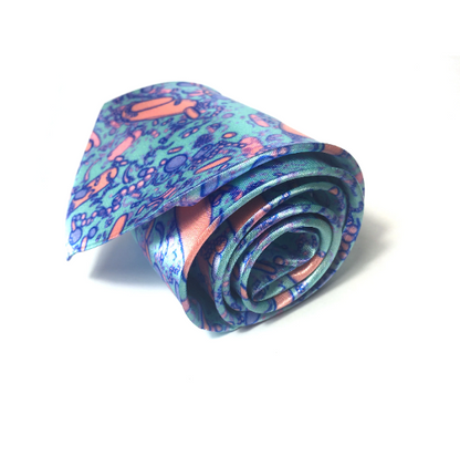 Aqua Bacteria Shapes Tie (UK Stock)