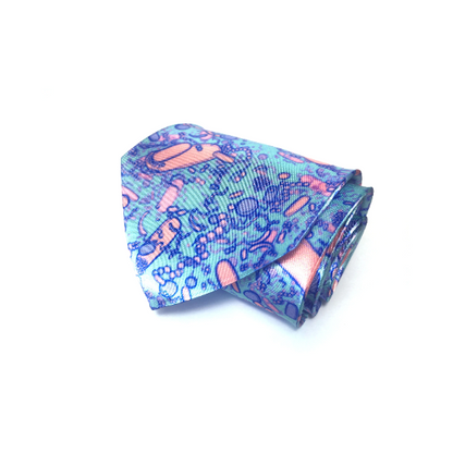 Aqua Bacteria Shapes Tie (UK Stock)