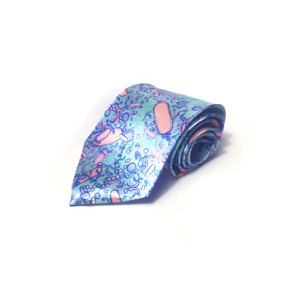 Aqua Bacteria Shapes Tie (UK Stock)