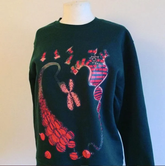 DNA Christmas Jumper Sweater Science Biology (Green)