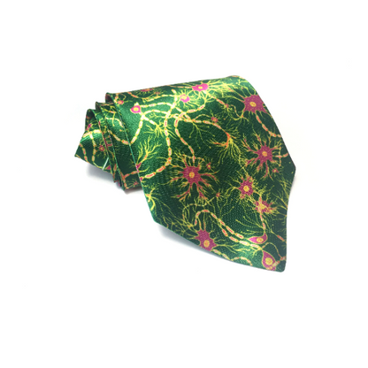 Neurons Pattern Tie (Green) (UK Stock)