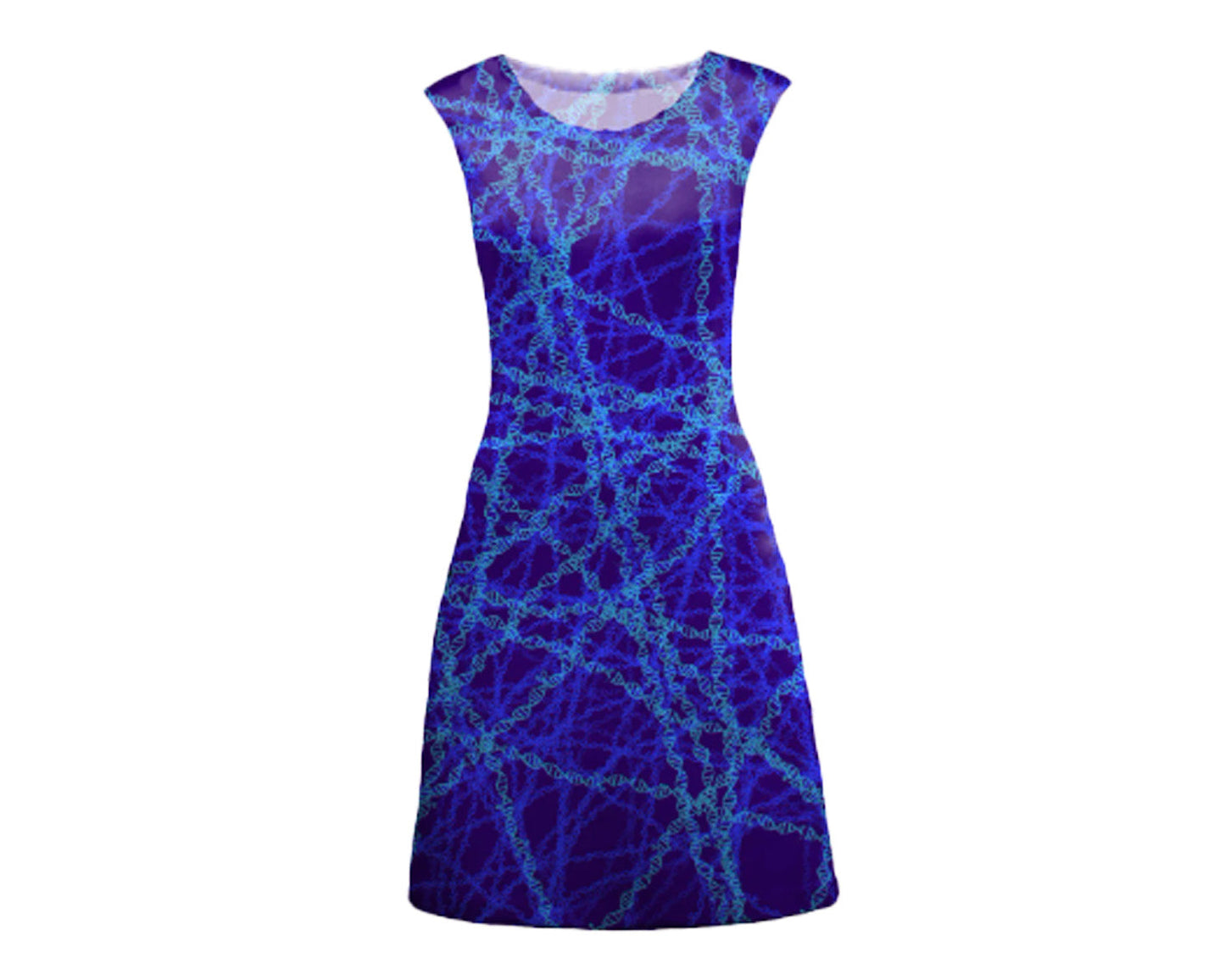 Blue Genetic Editing Shift Dress