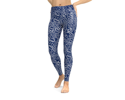 Blue Continuous DNA Classic Yoga Leggings