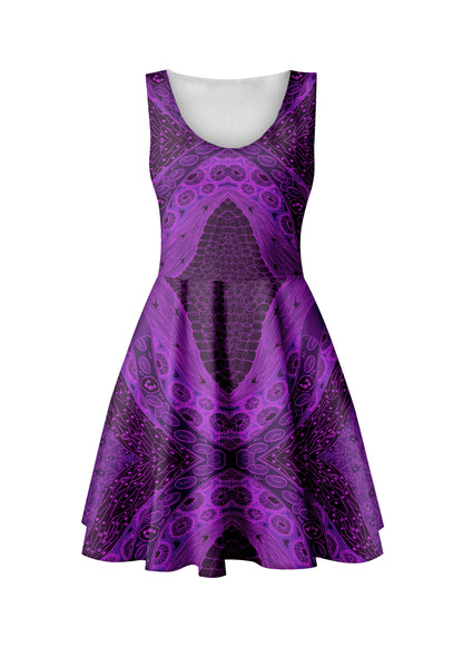 Purple tissues midi scoop dress